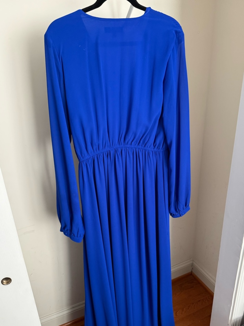 Lulu's Royal Blue Long Sleeve Maxi Wrap Dress - Picture 5 of 5